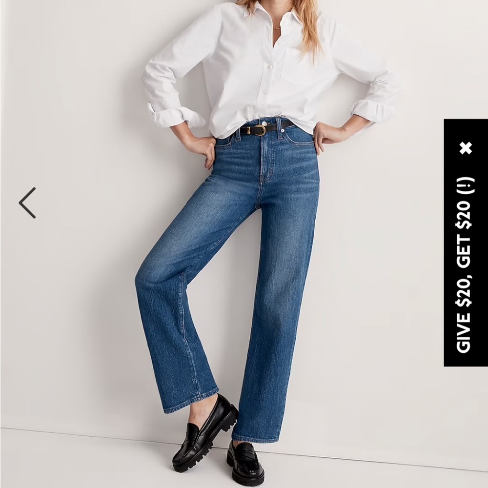 NWOT Madewell The Perfect Vintage Wide-Leg Jean in Leifland Wash / sz 27